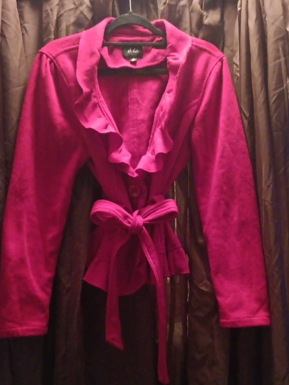 Women's  Red Jacket With Tie Waist